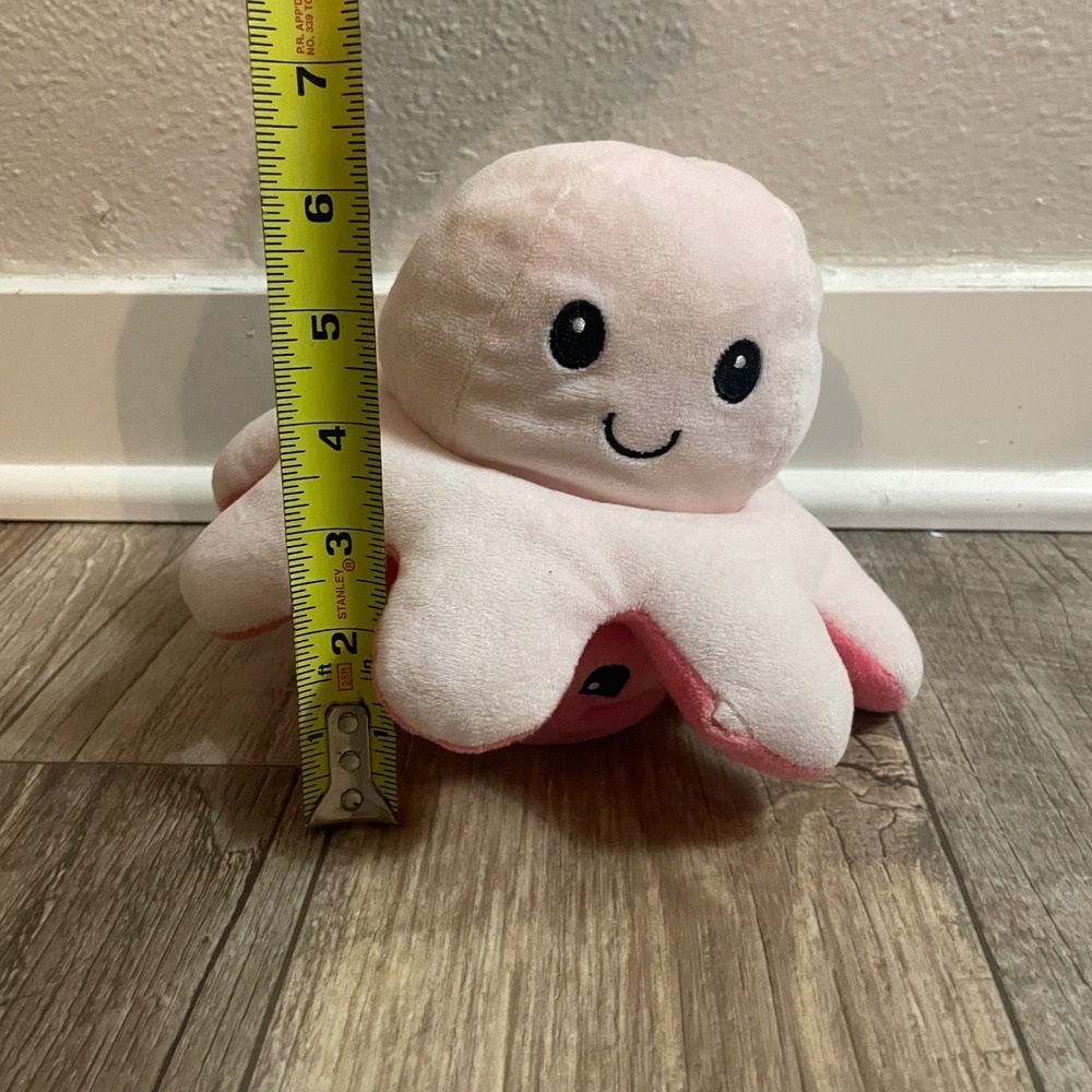 Reversible Octopus Plushie Pink Mood Flip Stuffed Animal Sensory Toy 4.5 inch - Picture 5 of 5